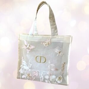 DIOR BEAUTY-Authentic DIOR Exclusive Lace Embroidered Mesh Tote for Summer. NIB.
